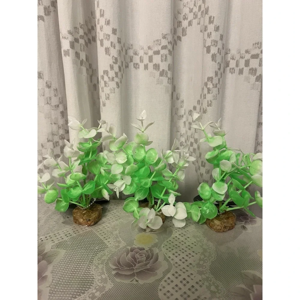 4x Glofish Experience The Glow! Decor Cycleplant Green/white SMALL